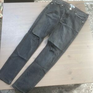 Forever 21 Men Black Denim Skinny Jeans Size 36 x 32